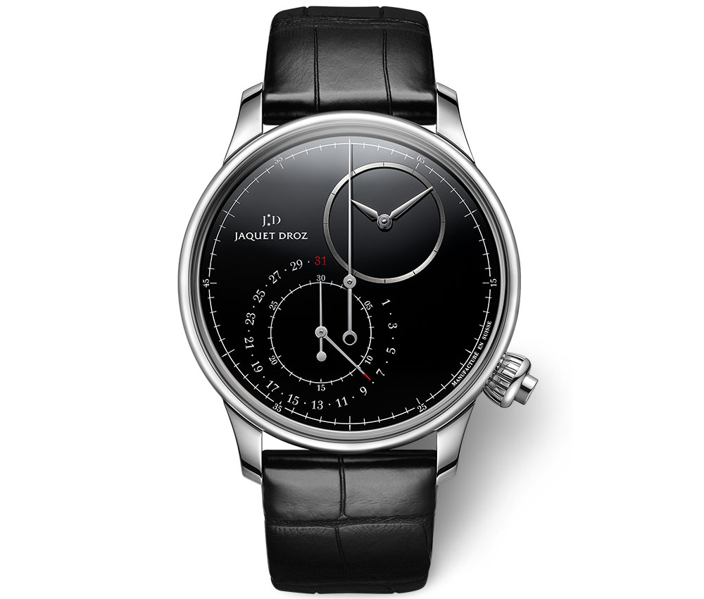 雅克德羅（Jaquet droz）大秒針偏心計(jì)時(shí)縞瑪瑙特寫