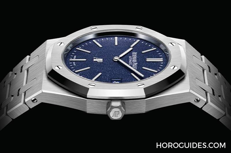 AUDEMARS PIGUET - 白金材質(zhì)的Royal Oak「JUMBO」16202BC,采用愛(ài)彼全新藍(lán)色粒紋表面