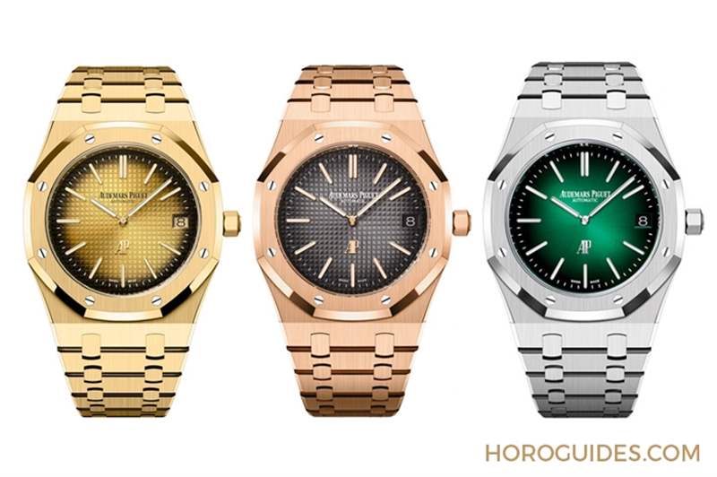 AUDEMARS PIGUET - 白金材質(zhì)的Royal Oak「JUMBO」16202BC,采用愛(ài)彼全新藍(lán)色粒紋表面