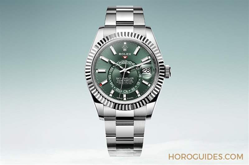 ROLEX - 勞力士天行者Sky-Dweller半金材質(zhì)推出薄荷綠新色，玫瑰金材質(zhì)搭配專屬藍(lán)綠色表盤