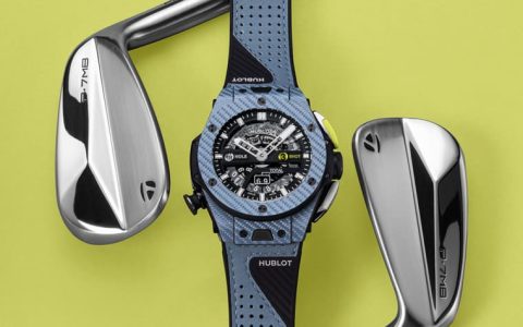 宇舶再替高爾夫球名將達斯汀強生打造“晴空藍”新色Big Bang Golf手表