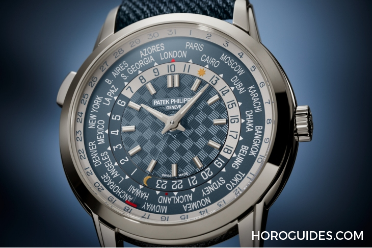 PATEK PHILIPPE - 首創(chuàng)日期顯示與當(dāng)?shù)貢r(shí)間同步，新一代世界時(shí)間腕表｜PATEK PHILIPPE Ref. 5330G-001藍(lán)灰面