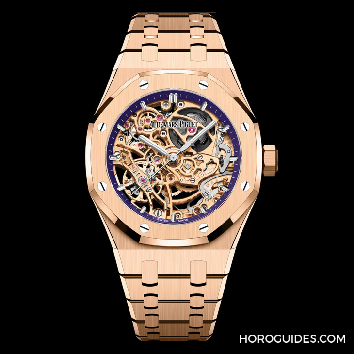 AUDEMARS PIGUET - ROYAL OAK - 15467BC. OO.1256BC.01 - 單一色調(diào)、經(jīng)典修飾，愛(ài)彼皇家橡樹(shù)系列雙擺輪鏤空腕表37毫米新作利落登場(chǎng)